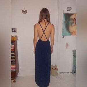 Ryan Roche Deep Blue Maxi Dress